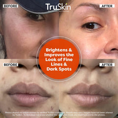 TruSkin Vitamin C Serum for Face highlighting vitamin E, aloe and jojoba for nourishment.