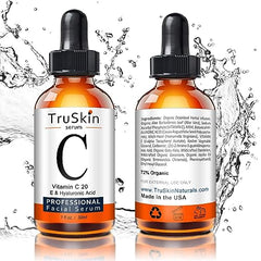 TruSkin Vitamin C Serum packaging image conveys USA-made quality and cruelty-free status.