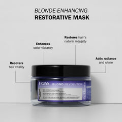 TRUSS Blond Revolution Net Blond Hair Mask cream texture highlights color refreshment and vitality.