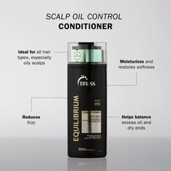 TRUSS Equilibrium keratin argan ingredients close-up highlight nourishing conditioning for ends.