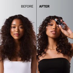 TRUSS Illuminatte hair oil on strands delivers radiant softness and manageability.