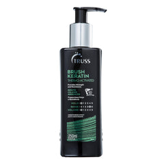 TRUSS Keratin Hair Treatment bottle front highlighting frizz control and shine.
