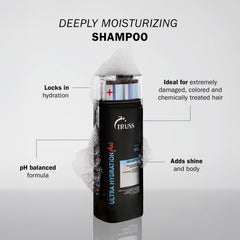 TRUSS Ultra Hydration PLUS Shampoo lather close-up delivering rich moisture.