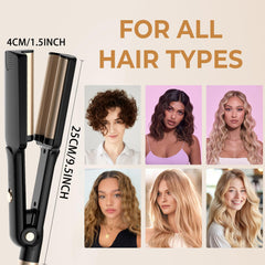Trylater crimper with negative ions for smoother, long-lasting waves.