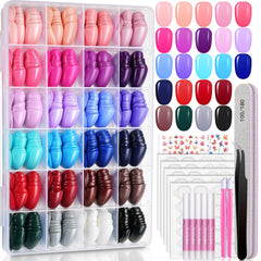 TsMADDTs 24 colors press on nails pack for quick home manicures.