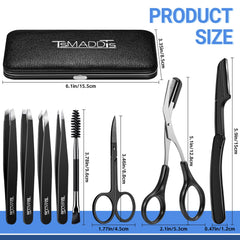 TsMADDTs Eyebrow Kit travel case keeps tools organized for on-the-go grooming.
