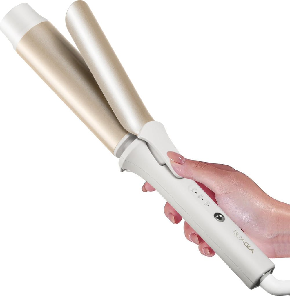 TSUYAGLA hair curler 1.6-inch barrel close-up, ceramic surface for smoother waves.