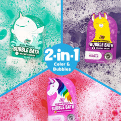 Tub Works Arctic Adventure bubble bath teal water creates Arctic-themed fun.