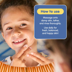 Tubby Todd Best Kids Face Wash gel-to-foam-transition close-up showing light foam and dirt lifting.