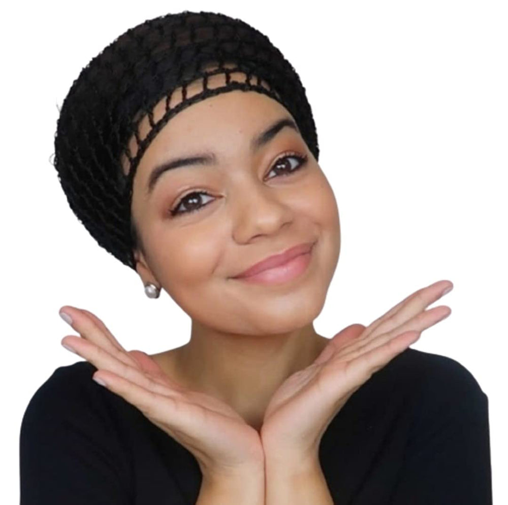 Tubi RD Dominican Tubi Wrap close-up of stretchy nylon hair net for all hair types