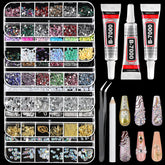 Tucepu nail charms kit six boxes offers organized salon-grade nail supplies for home use.