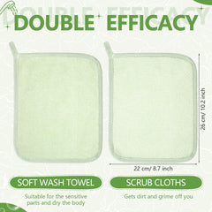 Tudomro washcloth in use with rich foam for easy cleansing.