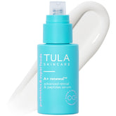 TULA A+ Renewal Serum bottle closeup shows hydrating formula