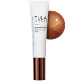 TULA Bronze Drops bottle closeup highlights luminous finish and premium packaging