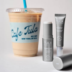 TULA Eye Balm applying with a cooling effect around the eye area.