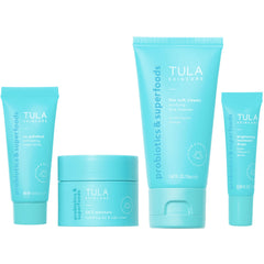 TULA Purifying Cleanser on-the-go setup for refreshing cleanse and balanced skin.