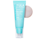 TULA Luna primer bottle close-up showing hydrating finish.