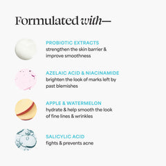 TULA Breakout Star ingredients panel featuring salicylic and azelaic acids brightening marks.