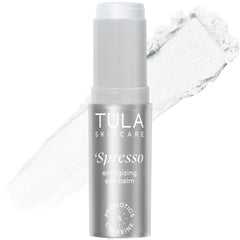 TULA Spresso Energizing Eye Balm Iced packaging highlighting portable cooling eye care for on-the-go