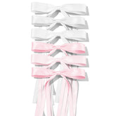 TULOBI 6Pcs white satin hair bows clip for versatile everyday styling