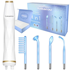 TUMAKOU blue high frequency wand close-up for skin brightening.
