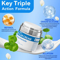 Tuoharliy Scar Cream texture close-up shows smooth, lightweight formula.