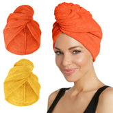 Turbie Twist 2-Pack microfiber hair towel pack ready for quick-dry routine after shower.
