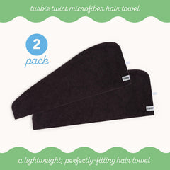 Turbie Twist lightweight microfiber towel with twist-and-loop system for secure wear.