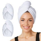Turbie Twist two-pack display showing quick-dry towels for travelers.