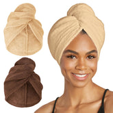Turbie Twist two-pack microfiber hair towel ready for quick-dry beauty routine.