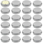 TUZAZO 24-pack aluminum tin with 0.5oz capacity for compact lip balms and creams.