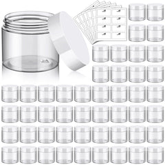 TUZAZO 48-pack 6oz containers with lids and labels for organized storage.