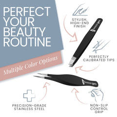 TWEEZER GURU eyebrow tweezers provide precise grip for clean shaping.