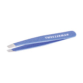 Tweezerman Mini Slant Tweezer Granite Sky closeup for precise brow shaping.