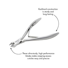 Tweezerman Rockhard 1/2 jaw enables precise trimming near the nail.