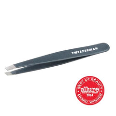 Tweezerman blue stone close-up with aligned tips ensures even hair grip