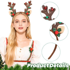 Tweruna deer headband with jingle bells for festive celebrations