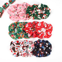 Twinfree Christmas scrunchies Christmas Tree pattern for seasonal outfits and secure wear.