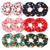 Twinfree Christmas scrunchies Santa pattern for festive hairstyles and daily wear.