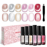 TWOEIGHT cat-eye shine closeup highlights magnetic shimmer for a high-gloss manicure.