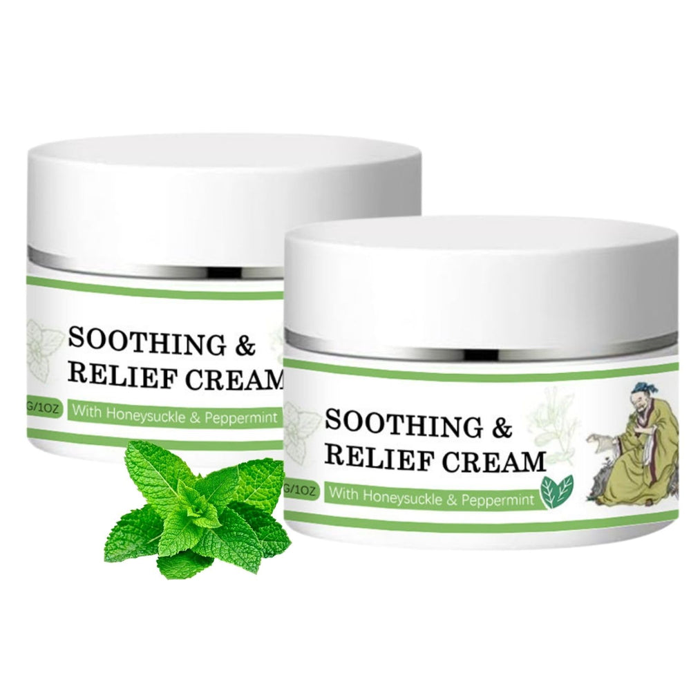 2Pcs Soothing Relief Cream packaging shows portable design for everyday hydration