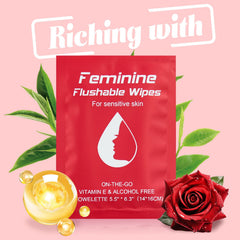 twoworld flushable feminine wipes provide convenient travel cleansing anywhere.