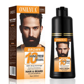 TYAYW beard dye bottle applying color evenly for natural gray coverage.