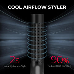 TYMO Airflow 2.0 hair styling session showing curling and straightening in one tool.