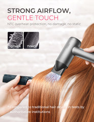 TYMO AIRHYPE Lite negative ions for frizz reduction and smoother finish.