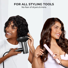 TYMO argan oil droplets emphasize nourishing shine and smoother hair