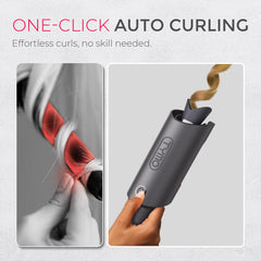 TYMO CURLPRO auto-rotation closeup demonstrates one-click control for consistent curls.