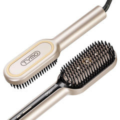tymo hair straightener brush with dense-bristles for faster styling