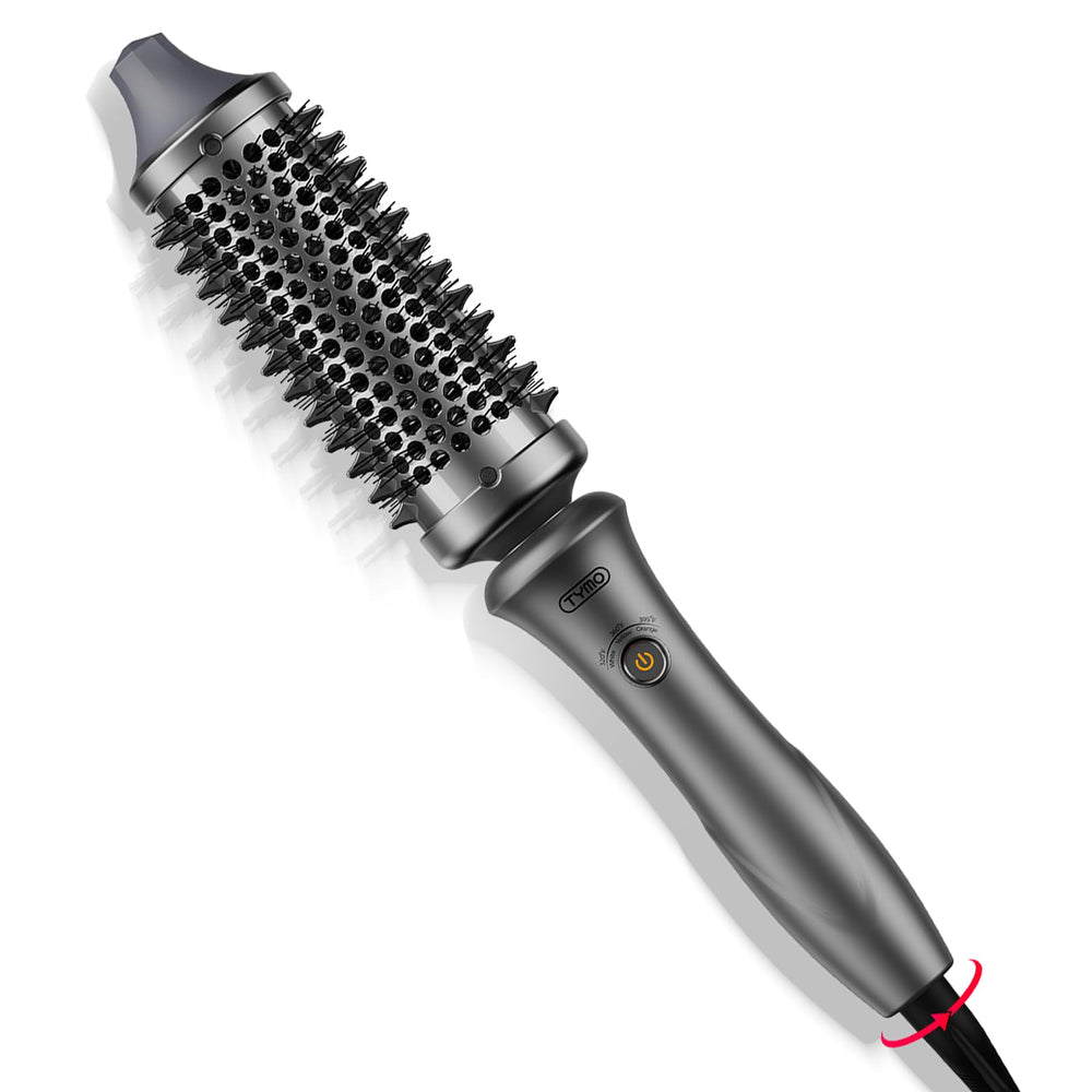 TYMO Stylux thermal brush barrel closeup showing ceramic heat for smooth styling