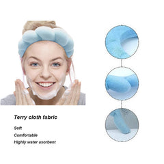 TYSSELY spa headband in use during skincare routine with makeup kept intact